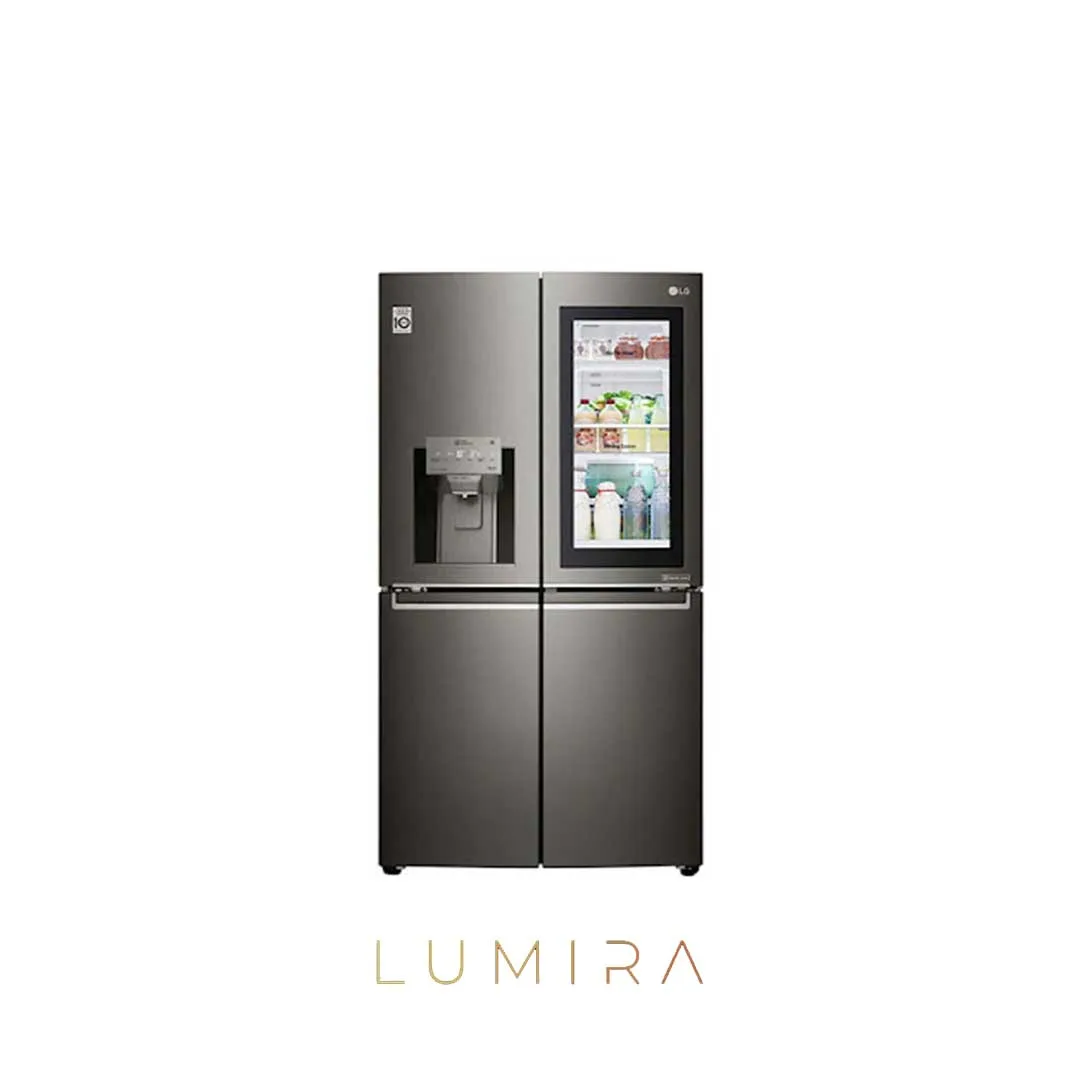 lg-x24-graphite-front-lumirahouse.webp یخچال ساید بای ساید ال جی X24 رنگ دودی با طراحی مدرن